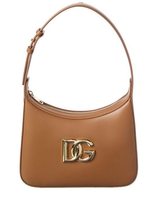 Dolce & Gabbana Brown 3.5 Leather Hobo Bag
