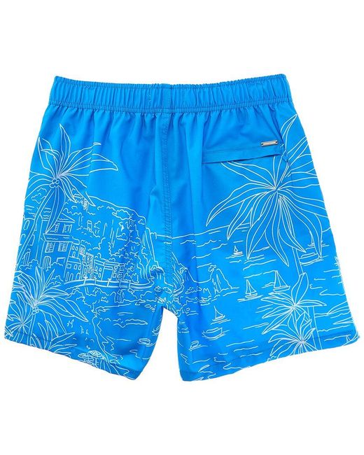 Vintage Summer Blue 4-Way Swim Short for men