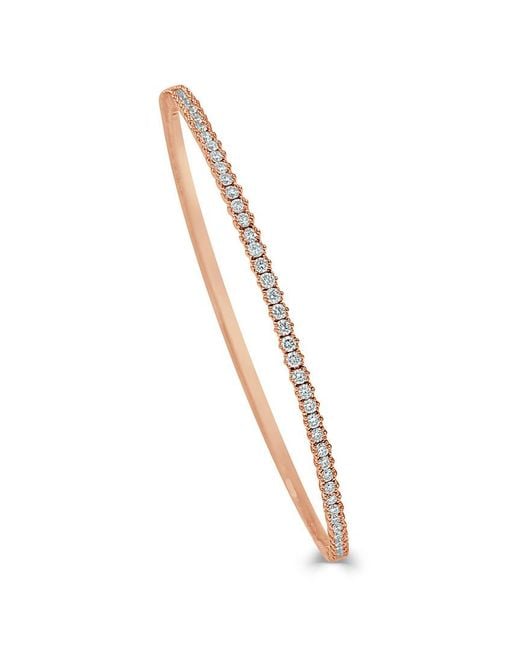 Sabrina Designs White 14k Rose Gold 0.75 Ct. Tw. Diamond Bangle Bracelet