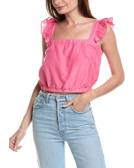 Velvet By Graham & Spencer Pink Gracen Silk-blend Top
