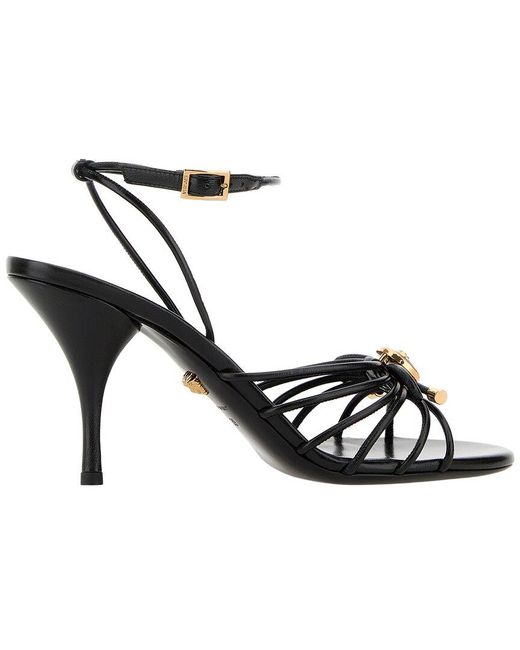 Versace Black Leather Sandal