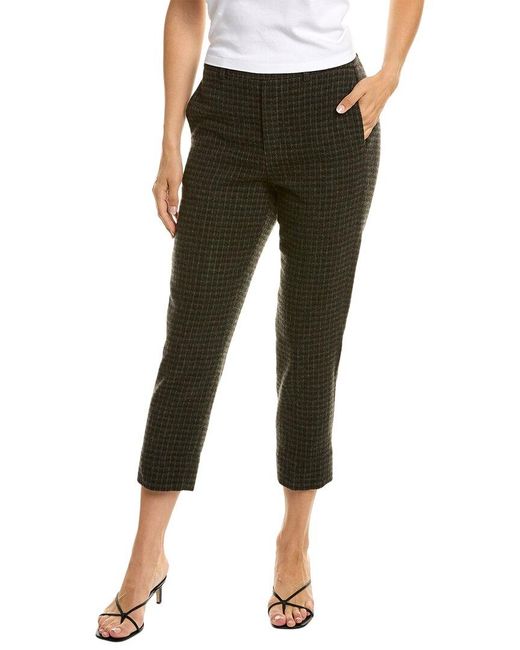 Vince Green Check Plaid Wool & Cashmere-blend Easy Pant