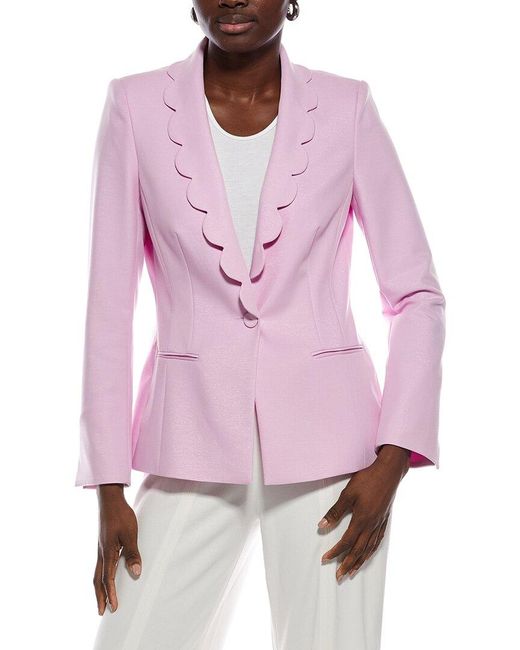 Marc Cain Pink Solid Blazer