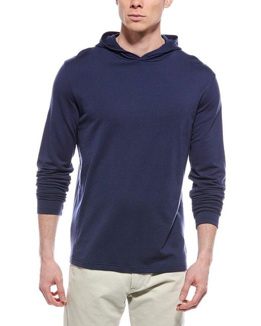 Peter Millar Blue Excursionist Flex Wool-Blend Hoodie for men