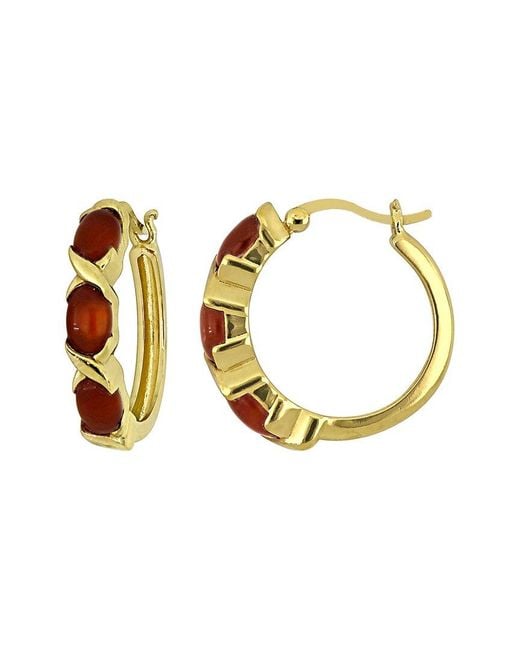 Rina Limor Metallic 2.28 Ct. Tw. Agate Hoop Earrings