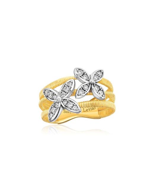 Suzy Levian CZ Jewelry White Suzy Levian Golden Helix Cz Ring