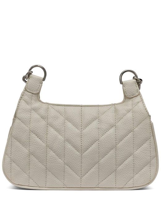 Karl Lagerfeld Gray Lafayette Leather Shoulder Bag