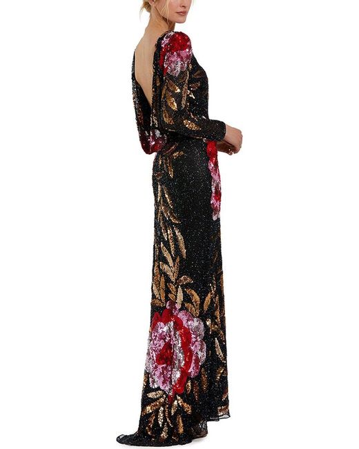 Mac Duggal Red Two Sleeve Gown