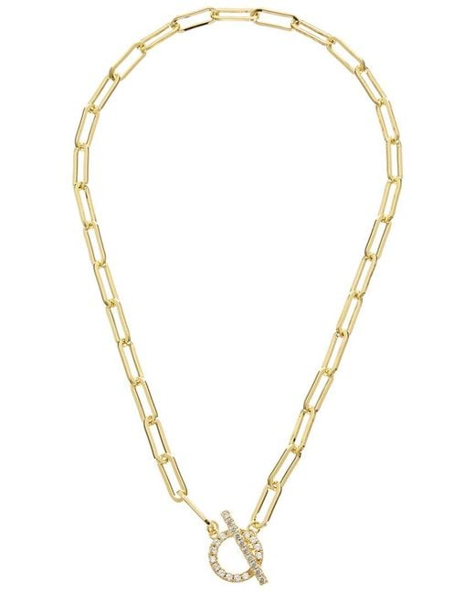 Juvell Metallic 18K Cz Toggle Necklace