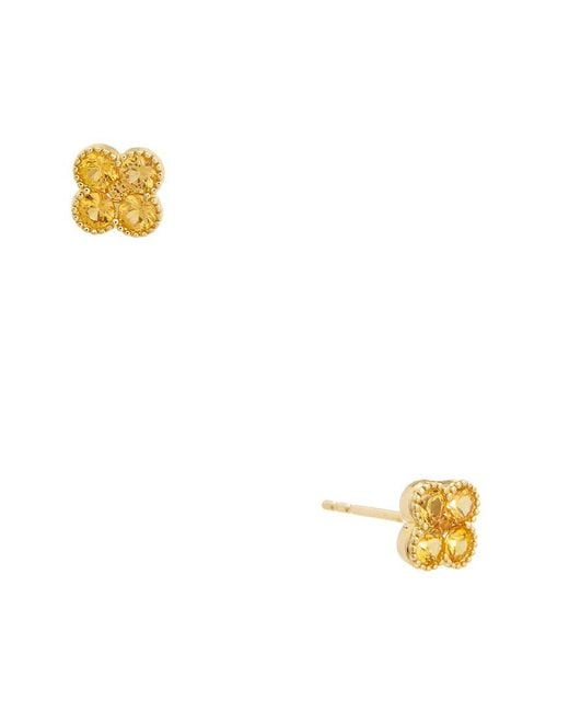 Maitre De Diamant Metallic 18K 0.82 Ct. Tw. Sapphire Earrings