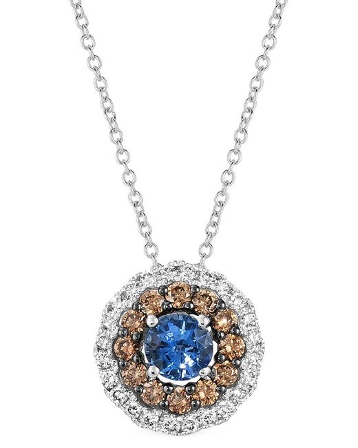 Le Vian Multicolor Le Vian 14k 0.80 Ct. Tw. Diamond & Sapphire Pendant Necklace