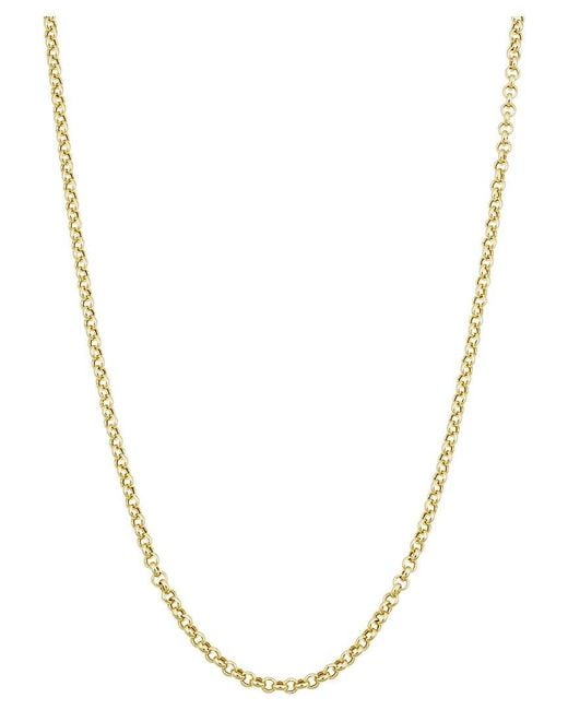 Italian Gold Metallic 18K Rolo Link Chain Necklace