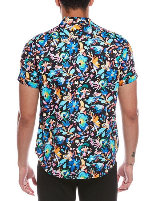 Robert Graham Blue Vernon Classic Fit Woven Shirt for men