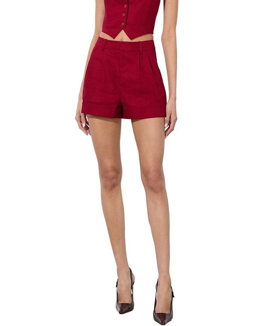 Alice + Olivia Red Cuffed Short