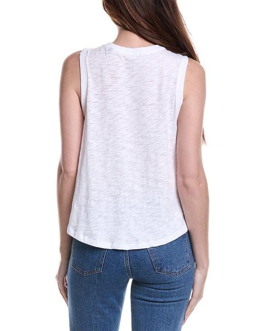 ATM Blue Slub Jersey V-Neck Tank Top