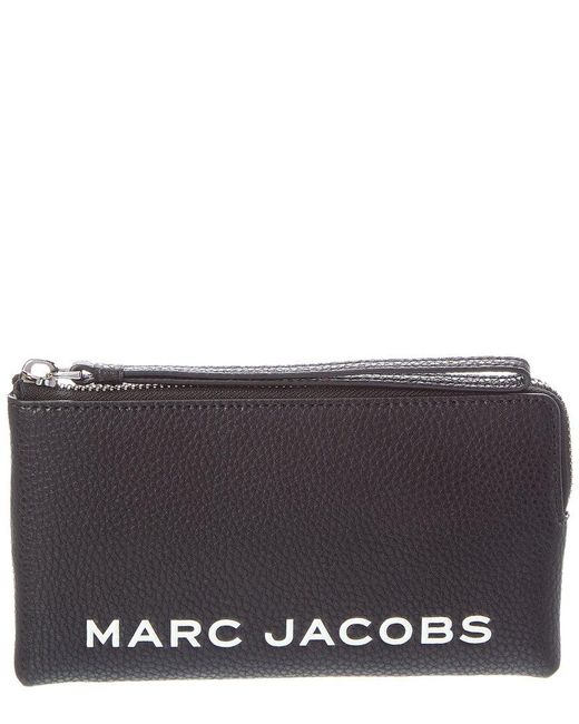 Marc Jacobs Gray Bold Leather Wristlet Pouch