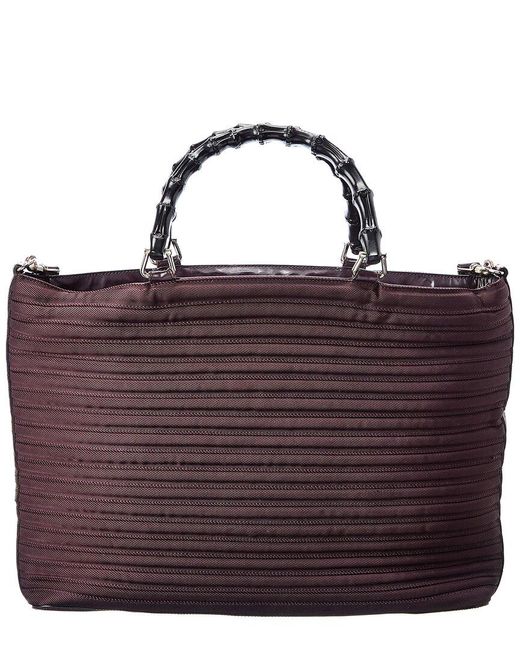 Gucci Purple Leather Bamboo Tote (Authentic Pre-Owned)