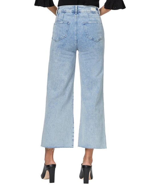 PAIGE Blue Anessa Alivia High Rise Ankle Wide Leg Jean