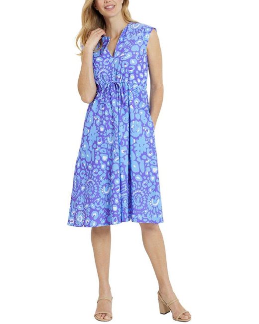 Jude Connally Blue Tess Tie Waist Midi Dress
