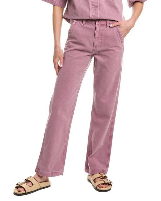 Faherty Brand Pink Sunwashed Canvas Dockside Pant