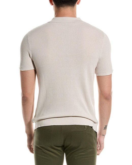 Onia White Textured Polo Shirt for men