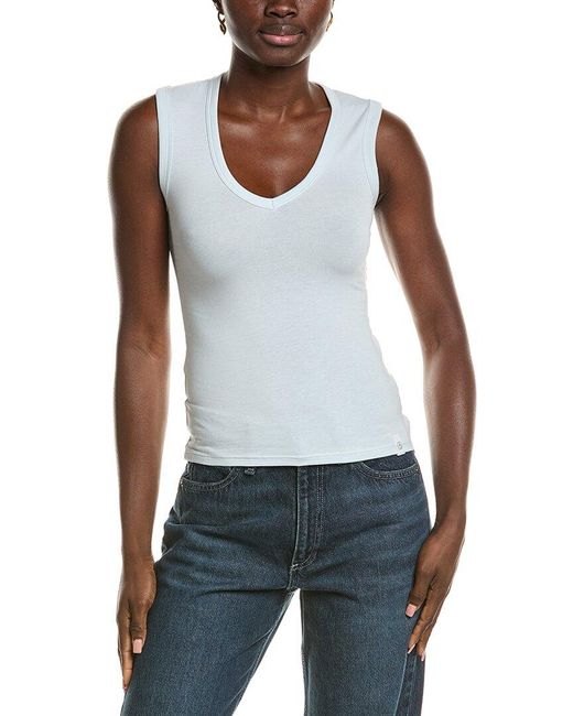 Rag & Bone White Lucy V-Neck Tank