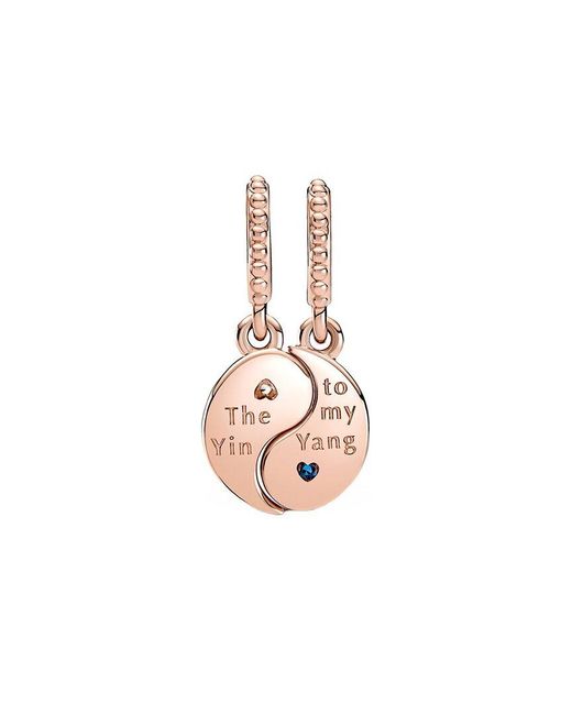 Pandora White Moments 14K Rose Plated Cz Dangle Charm
