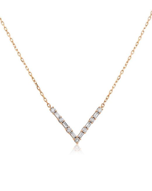 Diana M Metallic 18k Rose Gold 0.26 Ct. Tw. Diamond Necklace