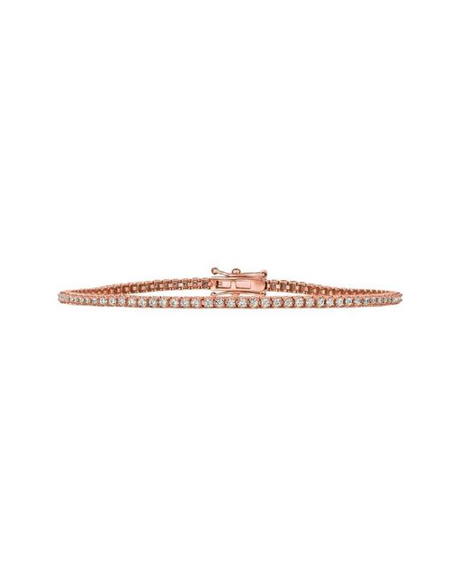 Forever Creations Signature White Forever Creations 14K Rose 2.00 Ct. Tw. Lab Grown Diamond Tennis Bracelet