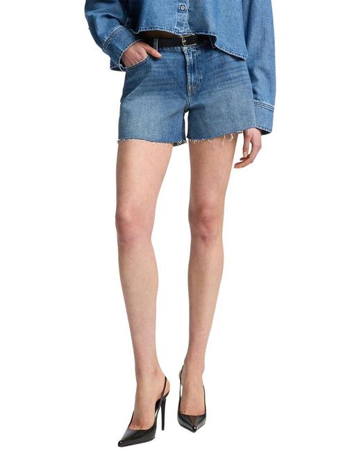 7 For All Mankind Blue Mid Short