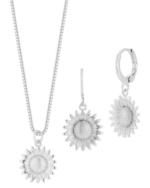 Sphera Milano White Plated Necklace/Earring Set