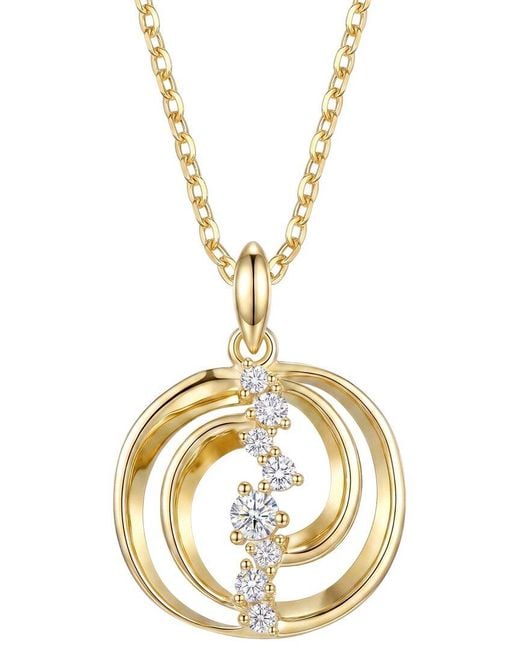 Genevive Jewelry Metallic Rachel Glauber 14K Plated Cz Pendant Necklace
