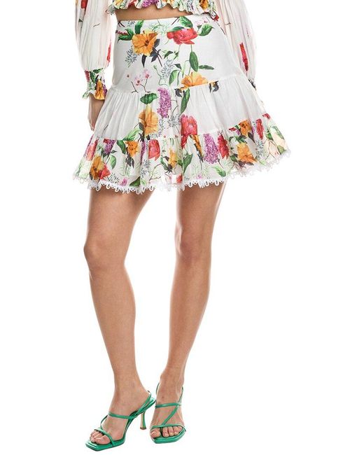 Charo Ruiz White Argy Skirt