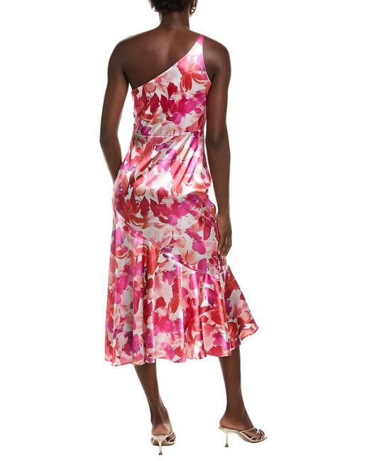 IPPONELLI Red Satin Midi Dress