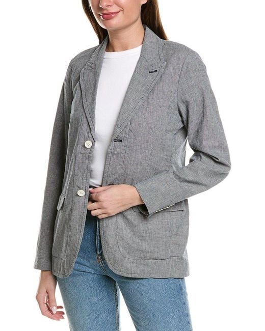 Alex Mill Gray Boy Linen-Blend Blazer