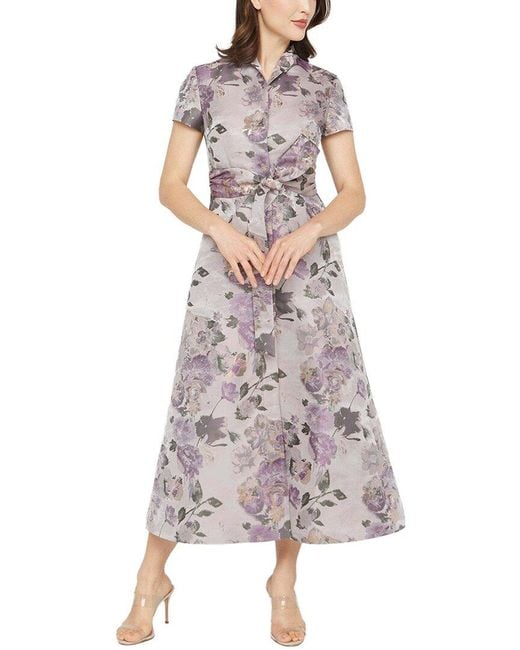 Kay Unger Multicolor Robin Tea Length Dress