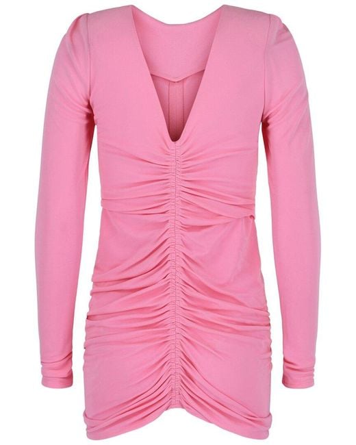 Givenchy Pink Ruched Long-Sleeve Top