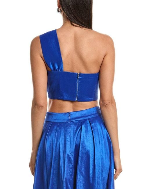 MILLY Blue Laney Bow Cropped Top