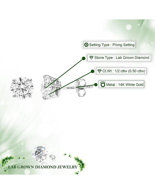 Amairah White 14K 0.50 Ct. Tw. Lab-Grown Diamond Stud Earrings