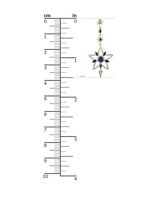 Eye Candy LA Metallic Sun And Moon Cz Crystal Drop Earrings