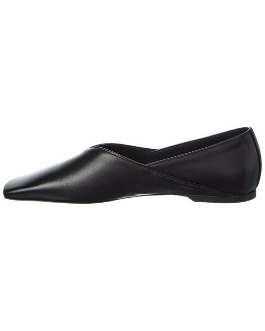 Totême Black Leather Ballerina Flat