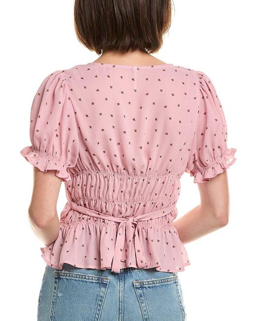Free People Red Adore You Blouse