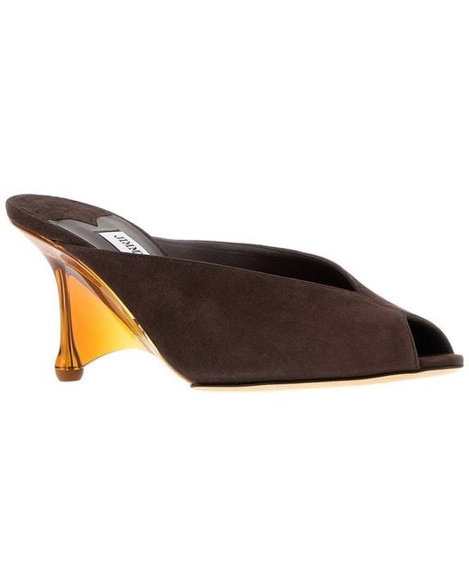 Gucci Brown Jimmy Choo Glace 80 Suede Sandal
