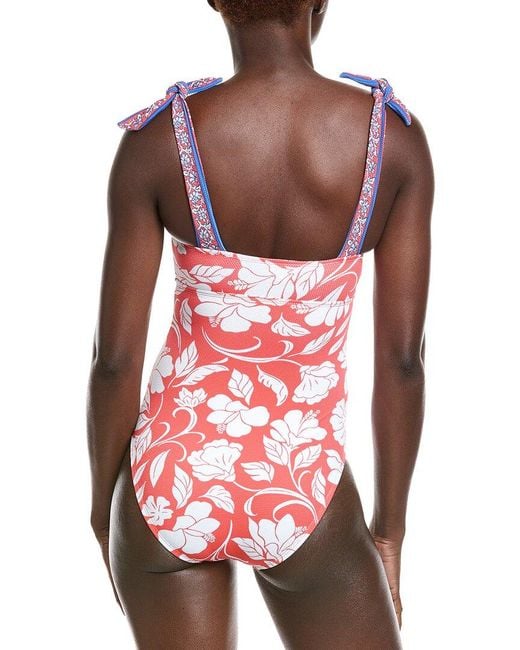 Tommy Bahama Red Island Cays Fiori Bandeau One-Piece