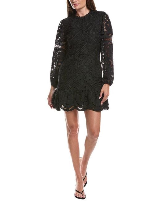 LAYERED WITH LOVE Black Embroidered Mini Dress