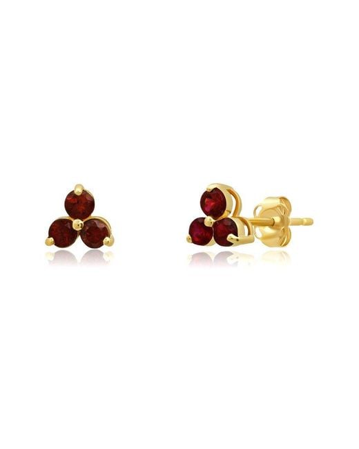 MaxColor White 14K 0.40 Ct. Tw. Garnet Studs