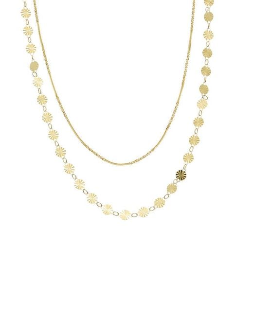 Italian Gold Over Silver Metallic 18K Plated Multi Strand Necklace