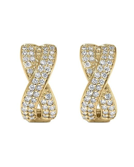 Haus of Brilliance Metallic 14K 0.35 Ct. Tw. Diamond Huggy Earrings
