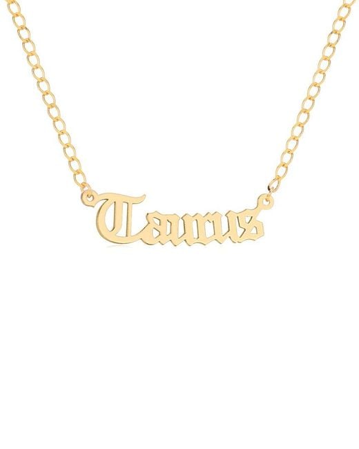 Gabi Rielle Metallic Next-level Layering 14k Over Silver Gothic Script Taurus Necklace