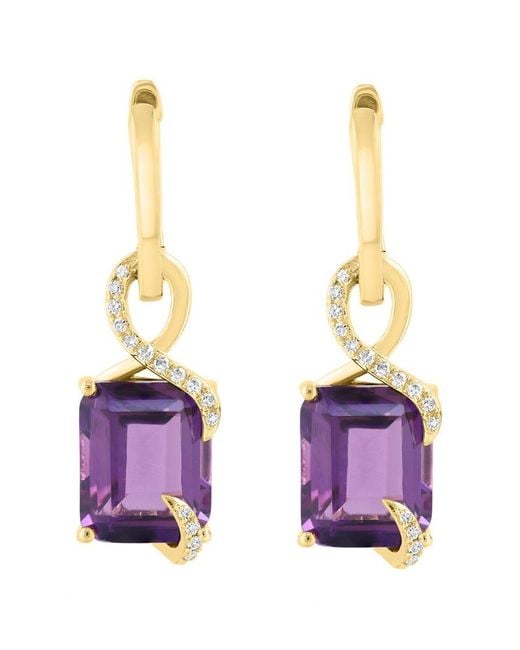 Effy Fine Jewelry Multicolor 14K 7.63 Ct. Tw. Diamond & Amethyst Earrings